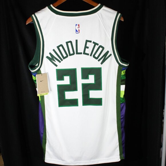 Nike #22 Khris Middleton Milwaukee Bucks Swingman City Edition jersey - Sz 48/L - Picture 4 of 10